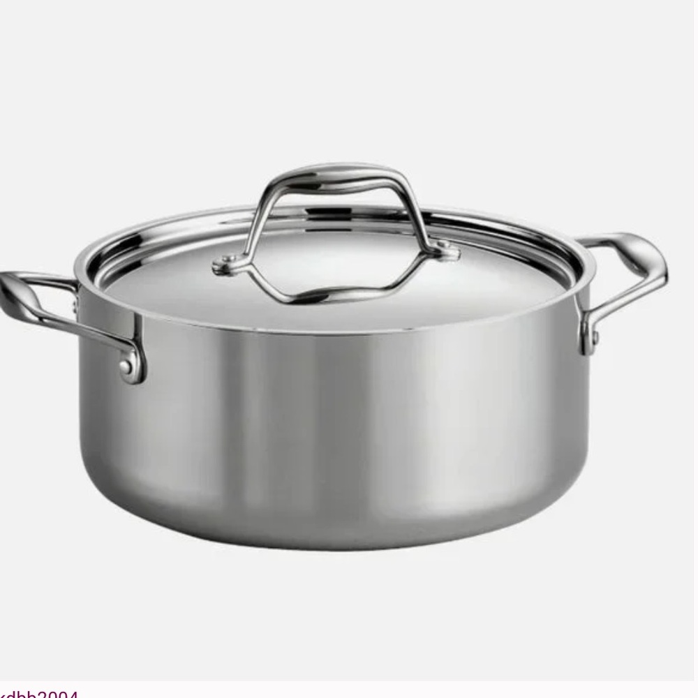 5 Quart Tri Ply Clad Stainless Steel Covered Dutch Oven with Lid